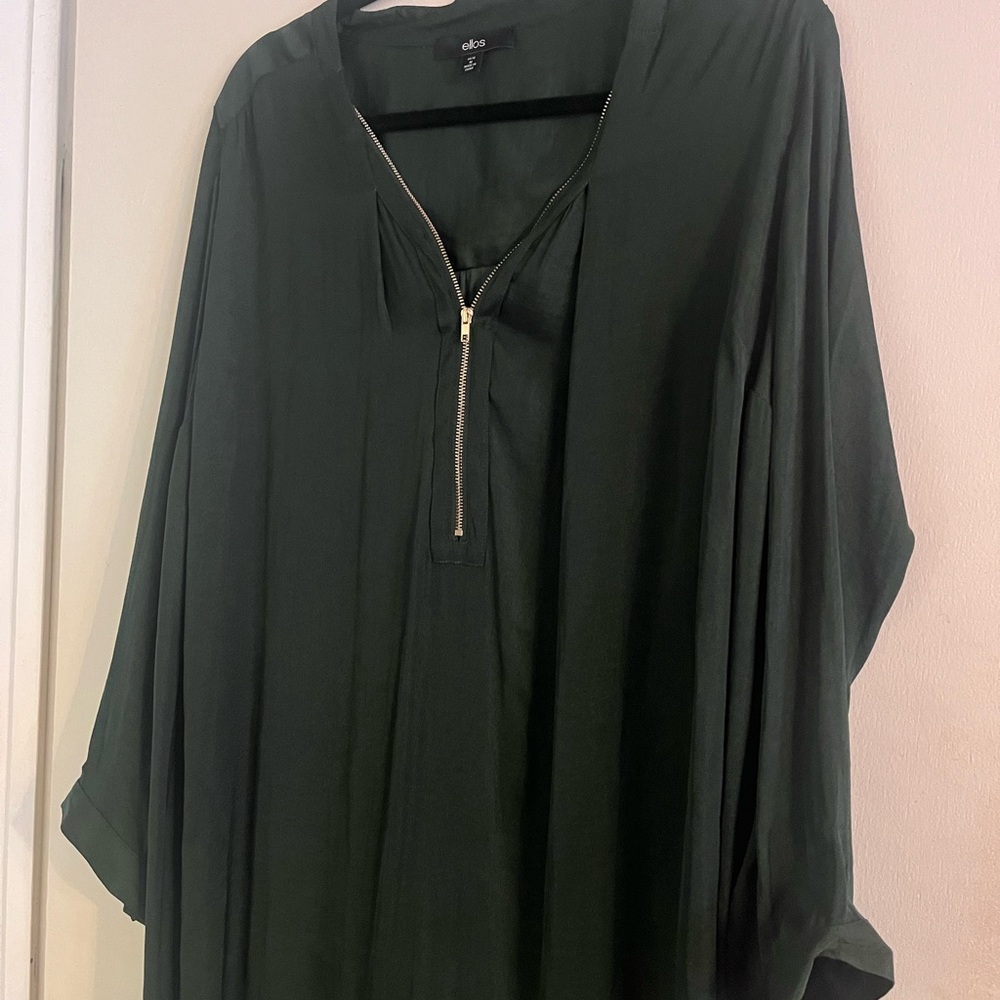 Ellos Dark Green Tunic with Zipper